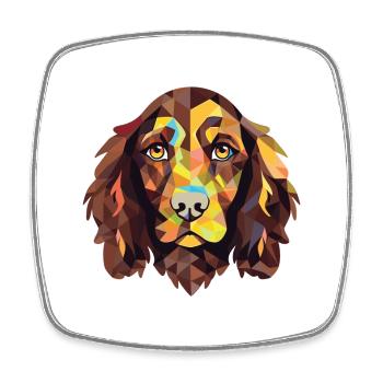Boykin Spaniel chien race aquarelle Illustration - Magnet carré - blanc - Devant