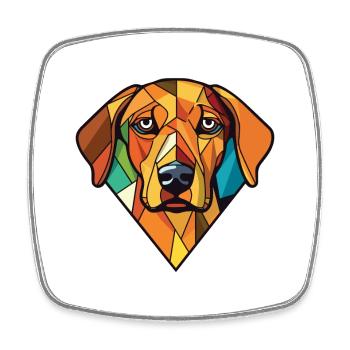 Braque Du Bourbonnais Dog Breed Watercolor Glass - Square fridge magnet - white - Front