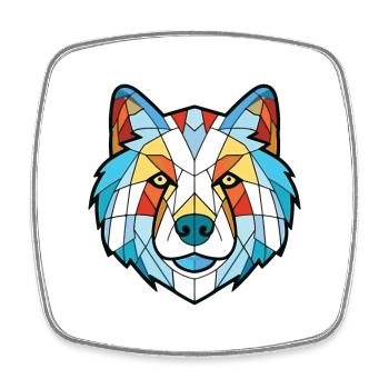 Illustration à l’aquarelle de race de chien esquimau canadien - Magnet carré - blanc - Devant