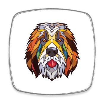 Katalanischer Schäferhund Hund Rasse Aquarell Illustration - Viereckiger Kühlschrankmagnet - Weiß - Vorne