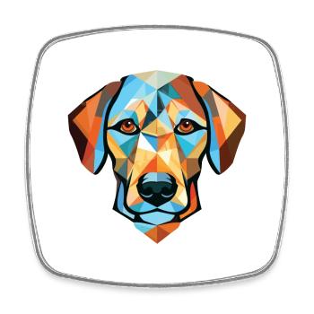 Braque Francais Dog Breed Watercolor Illustration - Square fridge magnet - white - Front