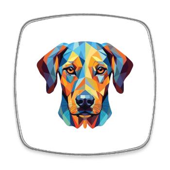 Catahoula Leopard Dog Breed Colorful Watercolor - Square fridge magnet - white - Front
