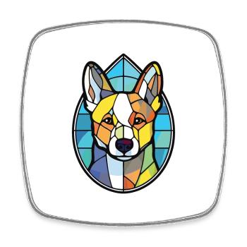 Canaan chien race coloré aquarelle Illustration - Magnet carré - blanc - Devant