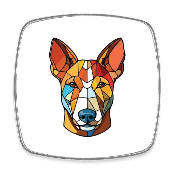 Bull Terrier chien race aquarelle Illustration - Magnet carré - blanc - Devant