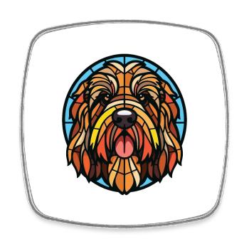 Bouvier Des Flandres Race De Chien Aquarelle Colorée - Magnet carré - blanc - Devant