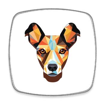 Terrier brésilien chien race aquarelle colorée - Magnet carré - blanc - Devant