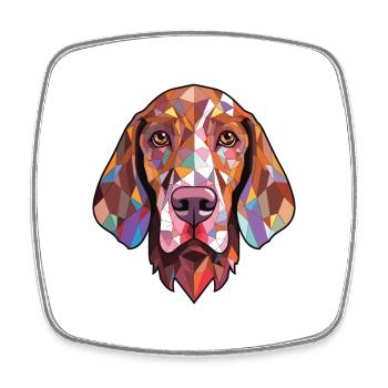 Bracco Italiano Dog Breed Watercolor Illustration - Square fridge magnet - white - Front