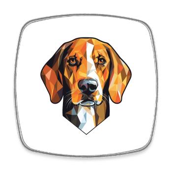 Black And Tan Virginia Foxhound Dog Watercolor - Square fridge magnet - white - Front