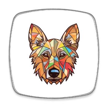 Berger Picard Dog Breed Watercolor Illustration - Square fridge magnet - white - Front