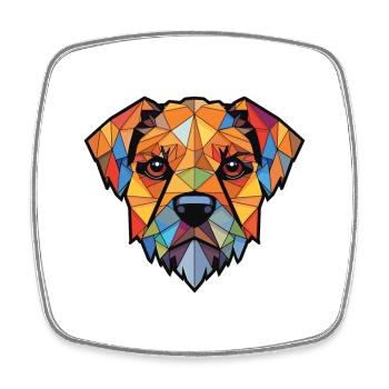 Border Terrier chien race aquarelle Illustration - Magnet carré - blanc - Devant