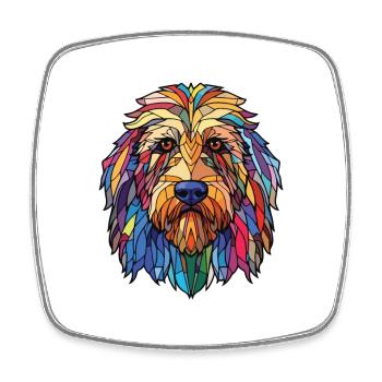 Bergamasco Schäferhund Rasse buntes Aquarell - Viereckiger Kühlschrankmagnet - Weiß - Vorne