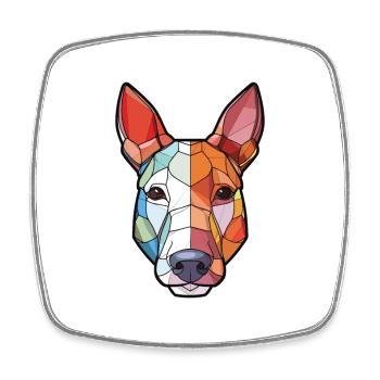 Miniatur Bullterrier Hunderasse Aquarellglas - Viereckiger Kühlschrankmagnet - Weiß - Vorne