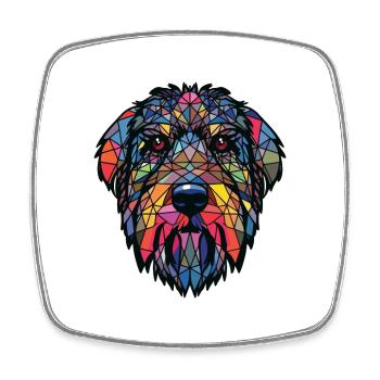 Schwarz Russischer Terrier Hunderasse Aquarellglas - Viereckiger Kühlschrankmagnet - Weiß - Vorne