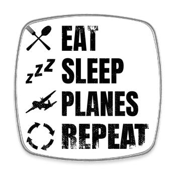 Airplane Enthusiasts - Square fridge magnet - white - Front