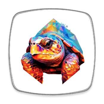 Turtle Polygon Turtles Tortoises - Square fridge magnet - white - Front