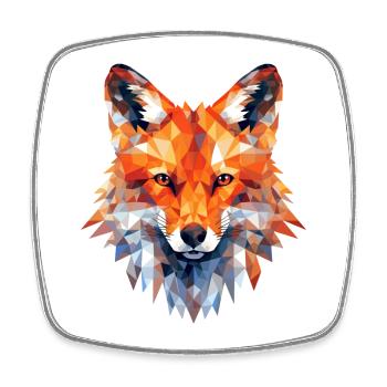 Fuchs Polygon Füchse Wald Polarfuchs Tier - Viereckiger Kühlschrankmagnet - Weiß - Vorne