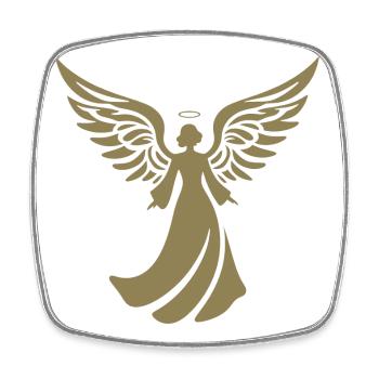 engel silhouette weihnachten heiligenschein - Viereckiger Kühlschrankmagnet - Weiß - Vorne