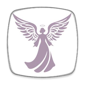 engel silhouette weihnachten heiligenschein - Viereckiger Kühlschrankmagnet - Weiß - Vorne