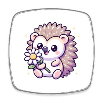 Igel Cindy - Viereckiger Kühlschrankmagnet - Weiß - Vorne