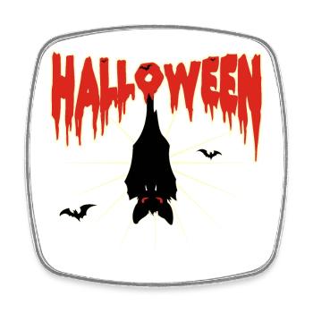 Halloween-Fledermaus - Viereckiger Kühlschrankmagnet - Weiß - Vorne