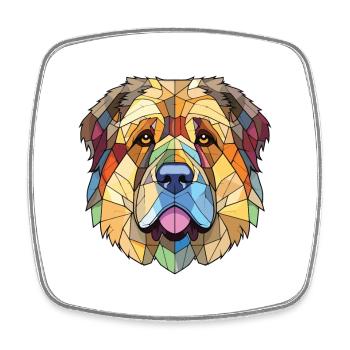 Caucasian Shepherd Dog Breed Colorful Watercolor - Square fridge magnet - white - Front