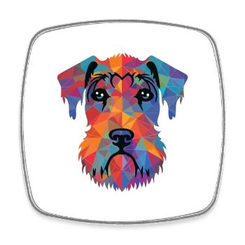 Cesky Terrier Hunderasse Aquarell Illustration - Viereckiger Kühlschrankmagnet - Weiß - Vorne