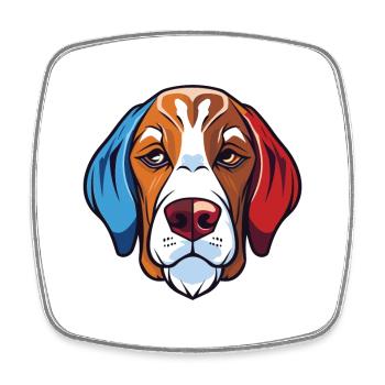 Chien Francais Dog Breed Watercolor Illustration - Square fridge magnet - white - Front