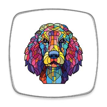 Schnurpudel-Hunderasse Aquarell-Illustration - Viereckiger Kühlschrankmagnet - Weiß - Vorne