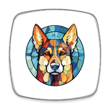 East Siberian Laika Dog Breed Colorful Watercolor - Square fridge magnet - white - Front