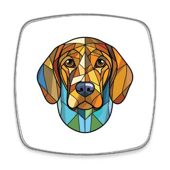 Illustration à l’aquarelle de race de chien Fousek Cesky - Magnet carré - blanc - Devant