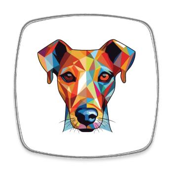 Chien de chasse crétois race chien aquarelle Illustration - Magnet carré - blanc - Devant