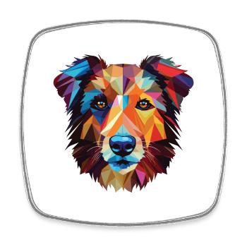 Kroatischer Schäferhund Hunderasse buntes Aquarell - Viereckiger Kühlschrankmagnet - Weiß - Vorne