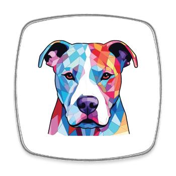 Dogue Argentino chien race aquarelle Illustration - Magnet carré - blanc - Devant