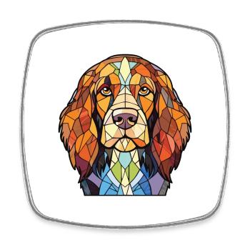 Dutch Smoushond Dog Breed Watercolor Illustration - Square fridge magnet - white - Front