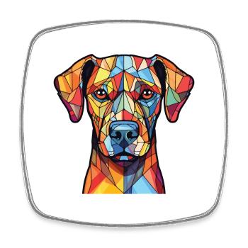 Dunker Dog Rasse Bunte Aquarell-Illustration - Viereckiger Kühlschrankmagnet - Weiß - Vorne