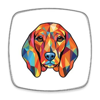 Russe de l’Est coursing chien race chien aquarelle - Magnet carré - blanc - Devant