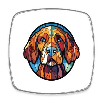 Dog Breed Colorful Watercolor Illustration - Square fridge magnet - white - Front