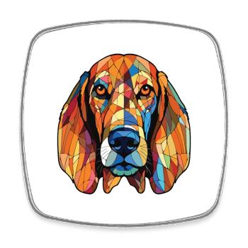 Illustration à l’aquarelle de race de chien courant estonien - Magnet carré - blanc - Devant