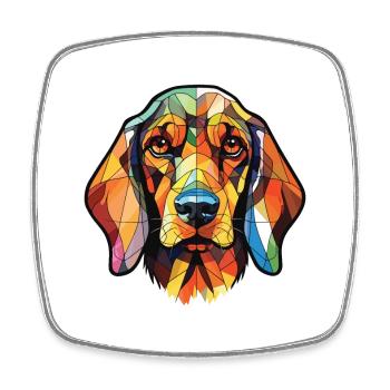 Chien de chasse allemand race Illustration à l’aquarelle - Magnet carré - blanc - Devant