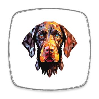 German Wirehaired Pointer Dog Breed Watercolor - Square fridge magnet - white - Front