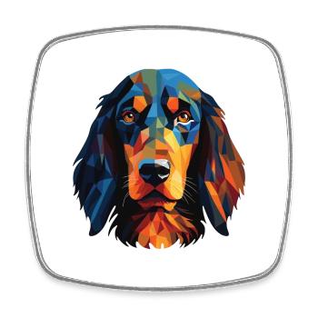 Gordon Setter chien race Illustration à l’aquarelle - Magnet carré - blanc - Devant