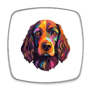 Field Spaniel Hunderasse Aquarell Illustration - Viereckiger Kühlschrankmagnet - Weiß - Vorne