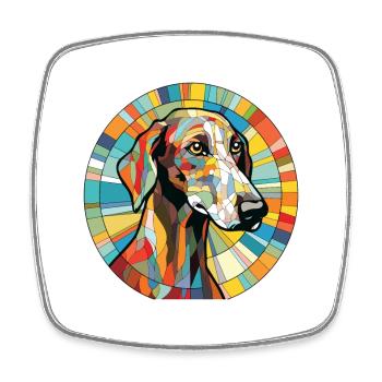 Galgo Español chien race aquarelle Illustration - Magnet carré - blanc - Devant