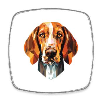 Français blanc et Orange chien chien race aquarelle - Magnet carré - blanc - Devant