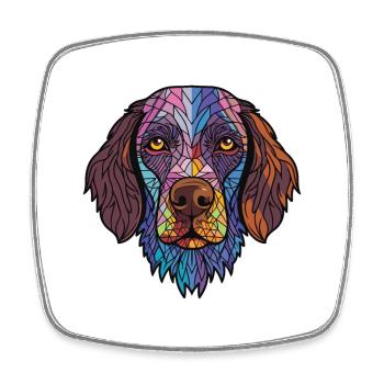 Deutscher rauhaariger Vorstehhund Rasse Aquarell - Viereckiger Kühlschrankmagnet - Weiß - Vorne