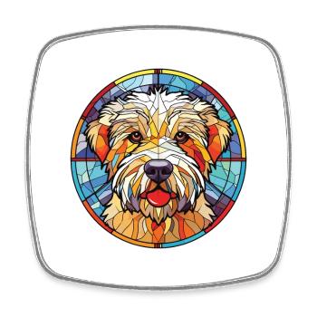 Glen Of Imaal Terrier Chien Race Verre Aquarelle - Magnet carré - blanc - Devant