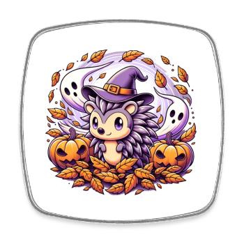 Hedgehog Halloween Ghosts - Square fridge magnet - white - Front
