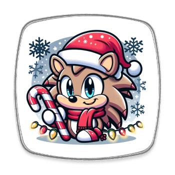 Igel-Weihnachten - Viereckiger Kühlschrankmagnet - Weiß - Vorne