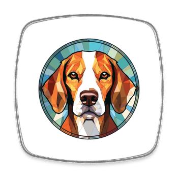 Amerikanischer Foxhound Hunderasse Buntes Aquarell - Viereckiger Kühlschrankmagnet - Weiß - Vorne