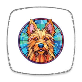 Australian Terrier Hunderasse Buntes Aquarell - Viereckiger Kühlschrankmagnet - Weiß - Vorne